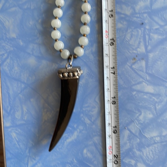 Bone and Stone Statement Necklace - Picture 4 of 5